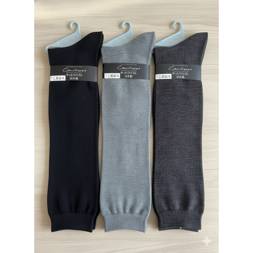 日本Guilleret吸湿発熱 美腿 彈性半統襪 小腿襪(灰.深灰)兩雙一組特價-細節圖2