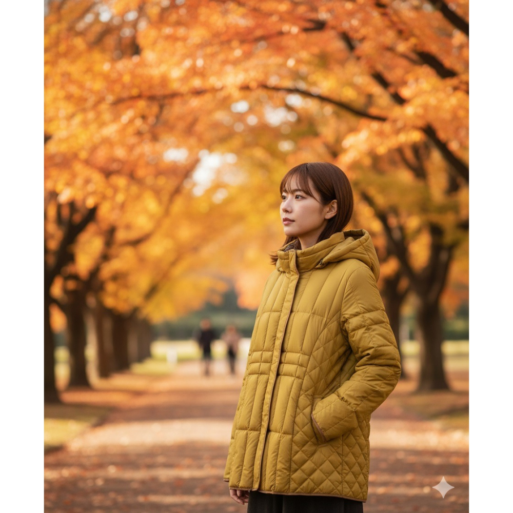 日本nissen時尚輕暖 菱格 羽絨外套(黑.米.綠) 三色-細節圖3