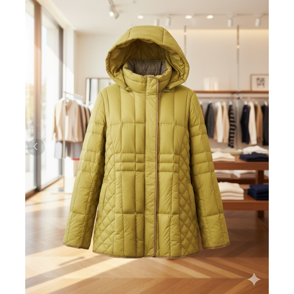 日本nissen時尚輕暖 菱格 羽絨外套(黑.米.綠) 三色-細節圖6