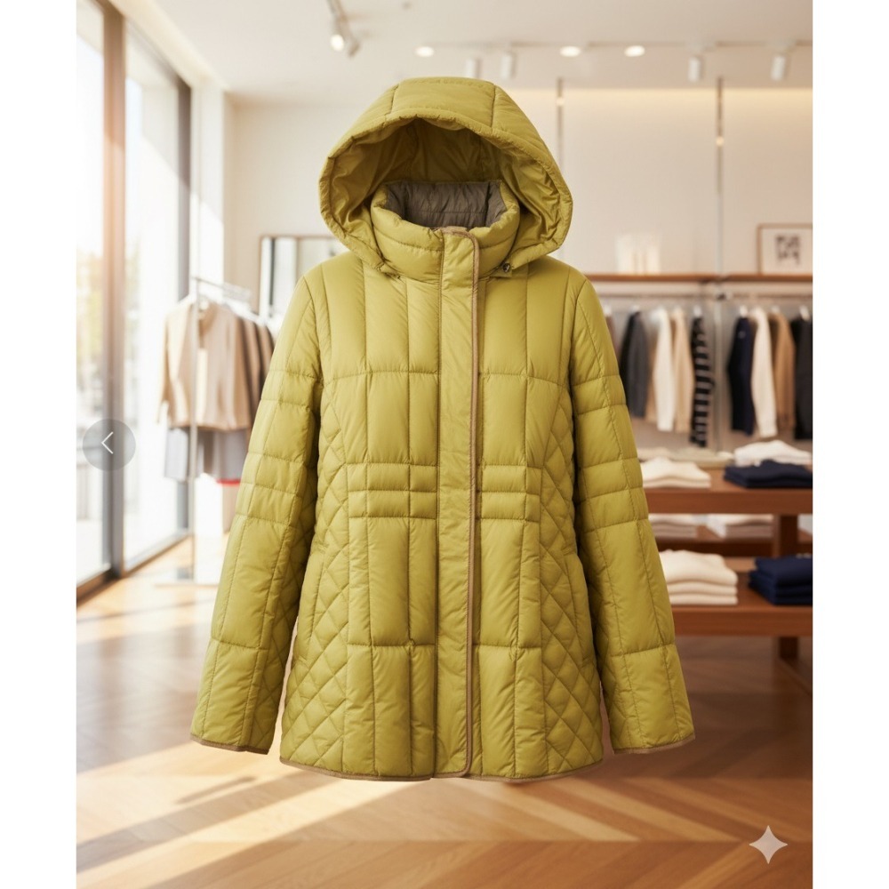 日本nissen時尚輕暖 菱格 羽絨外套(黑.米.綠) 三色-細節圖6