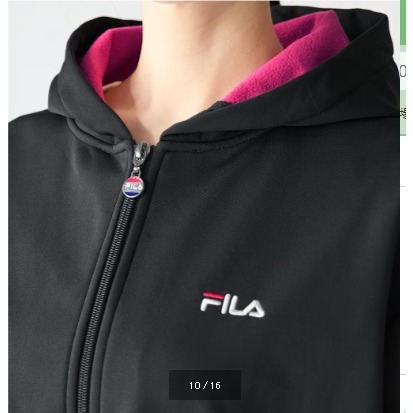日本FILA防風長版連帽外套(黑.藍)兩色-細節圖6