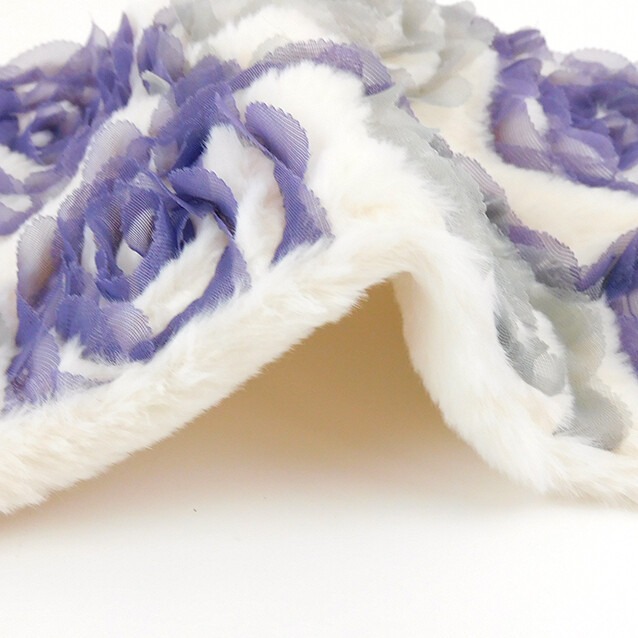 日本サードコレクション 玫瑰造型插扣式 圍脖(黑.藍.米) 三色-細節圖2