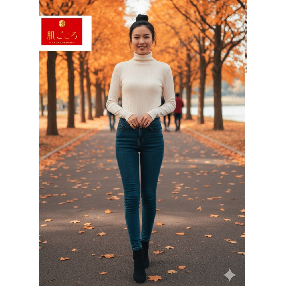 日本as 肌ごころ 立領有機棉混舒適 吸濕發熱 內搭衣(粉.紫.咖.白)4色-細節圖6