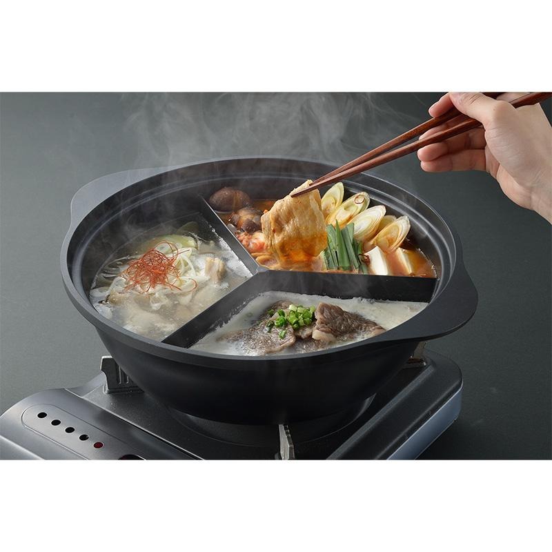 日本パールIH爐瓦斯爐對應不沾內層 附玻璃蓋 三食鍋-細節圖5