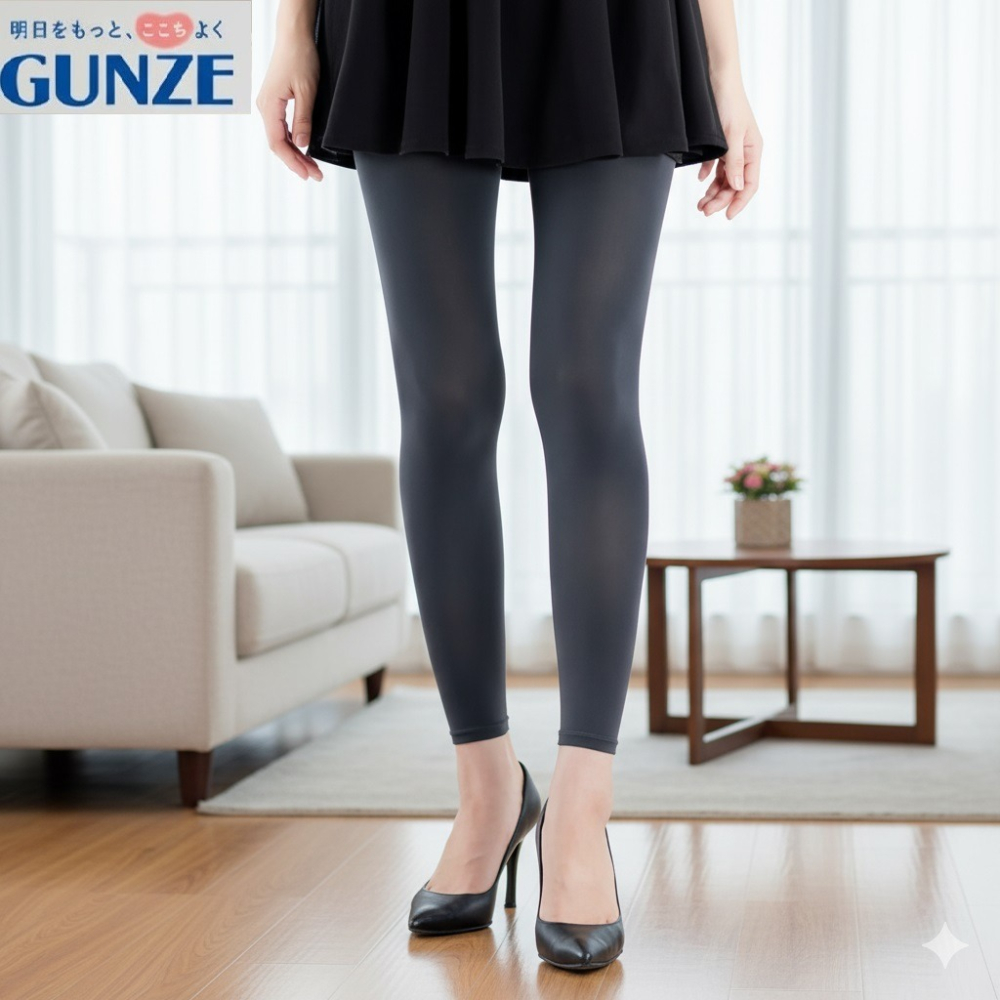 日本 GUNZE 80丹機能褲襪式 10分丈內搭 褲襪(ML.LL)兩個尺寸-細節圖2