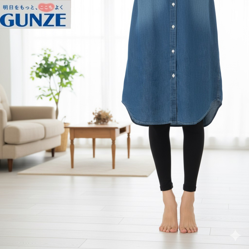 日本 GUNZE 80丹機能褲襪式 10分丈內搭 褲襪(ML.LL)兩個尺寸-細節圖4