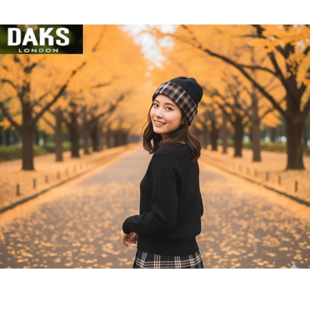 日本 DAKS秋冬經典 針織毛帽(黑.米)兩色-細節圖4