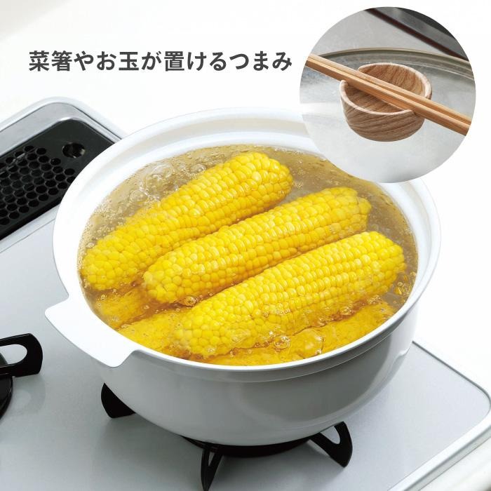 日本 KAKUSEE 琺瑯 IH/瓦斯爐適用 輕量深型雙耳鍋(粉.白)兩色-細節圖4