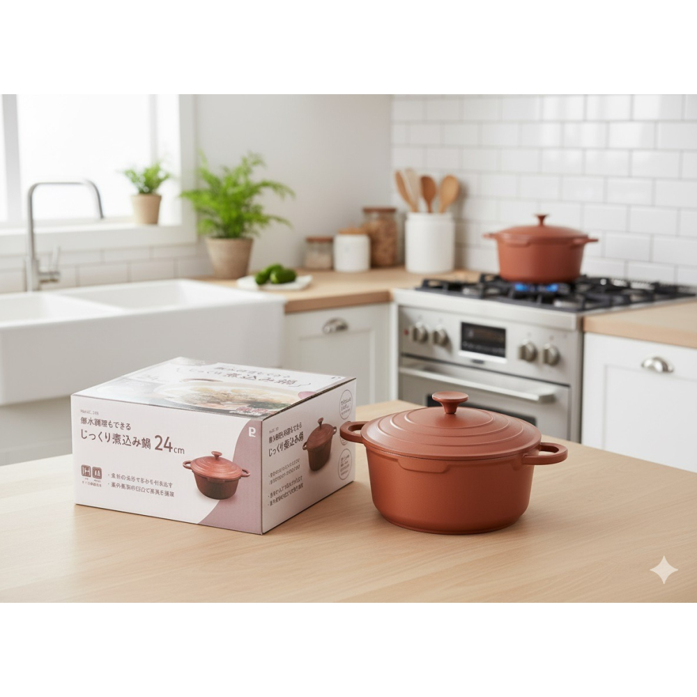 日本 パール（瓦斯.IH通用）無水也能慢燉入味煮燉鍋-細節圖2