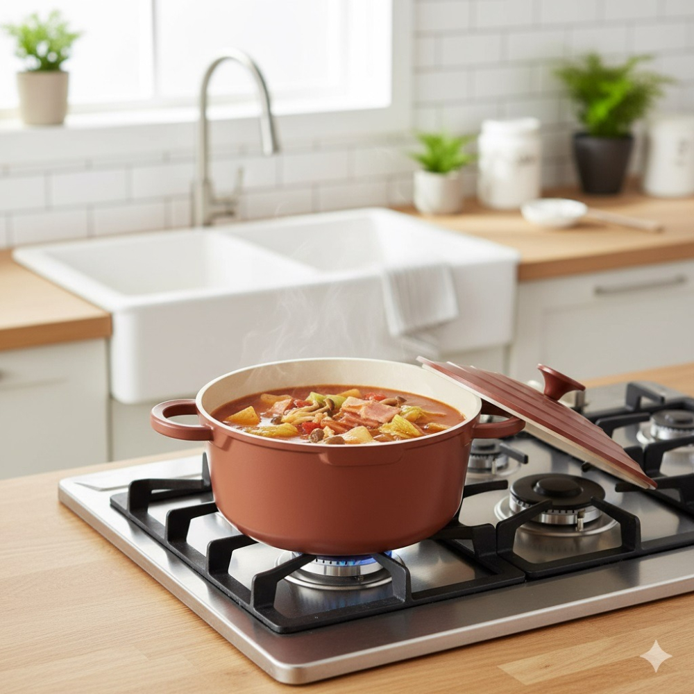 日本 パール（瓦斯.IH通用）無水也能慢燉入味煮燉鍋-細節圖4