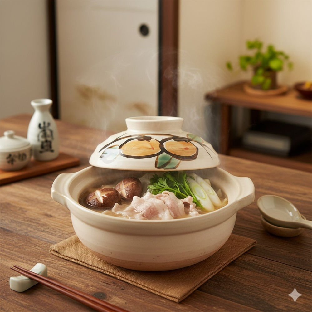 日本 山又窯 古風 古典紋 深型土鍋 6號（桔梗.柿子）兩款-細節圖7