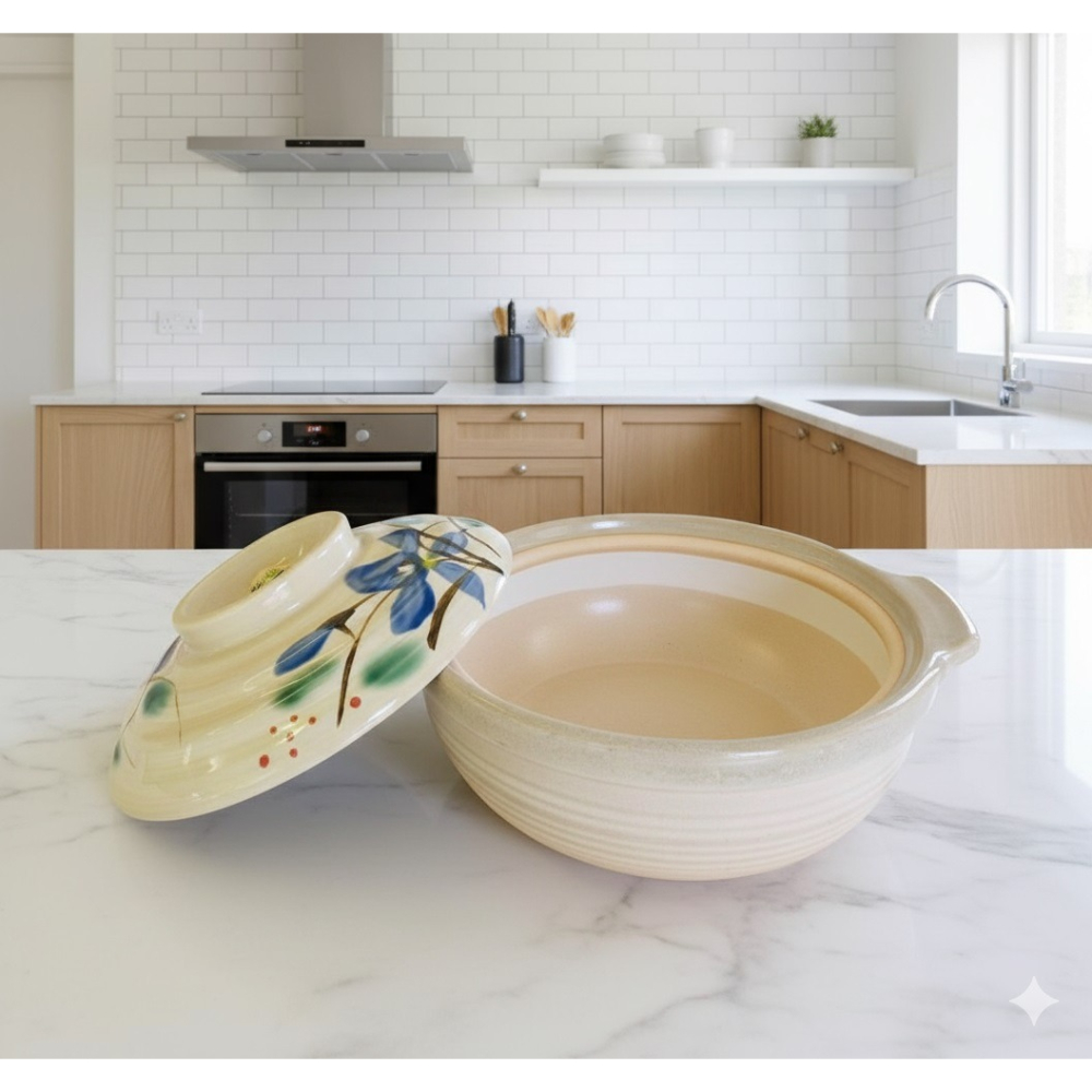 日本 山又窯 古風 古典紋 深型土鍋 6號（桔梗.柿子）兩款-細節圖8