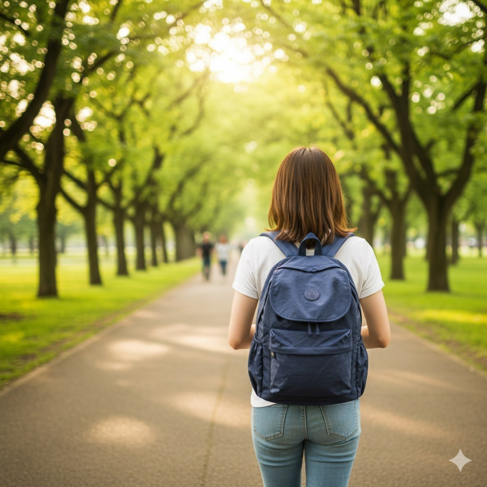 日本RUCKSACK多功能輕量通勤通學旅行購物折疊後背包(藍黑)2色-細節圖4