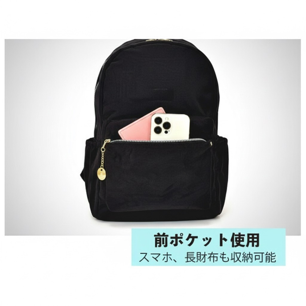 日本RUCKSACK多功能輕量通勤通學旅行購物折疊後背包(藍黑)2色-細節圖7