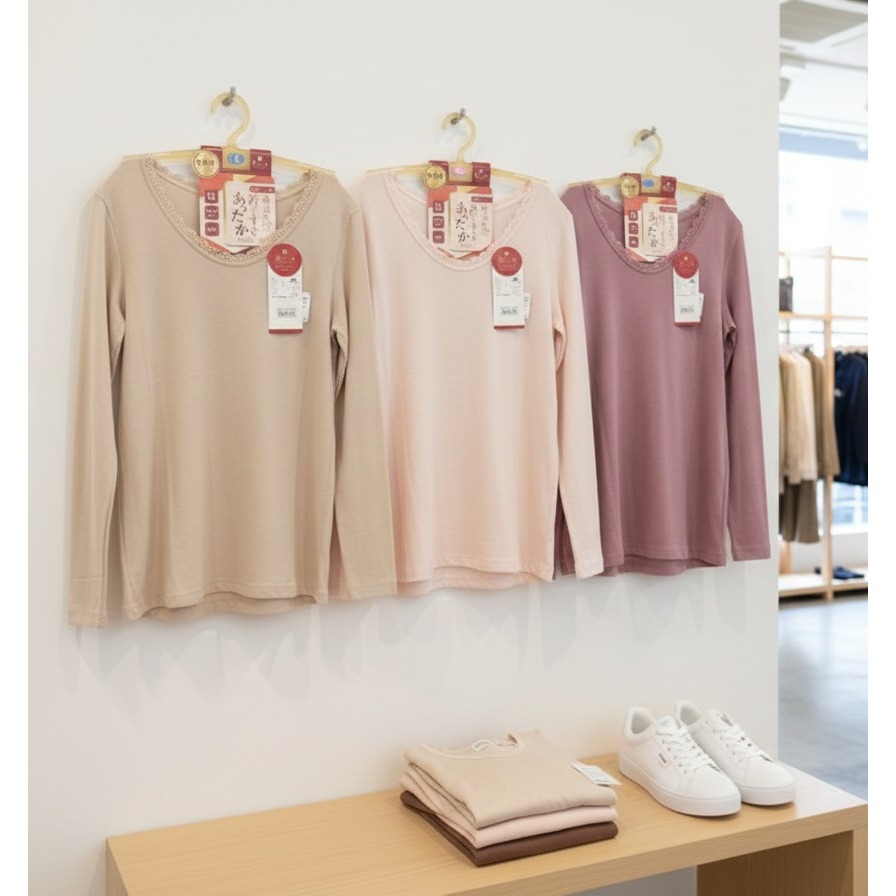 日本as 防靜電內刷毛 吸濕發熱 保暖發熱衣(粉.膚.桃紅)三色-細節圖8