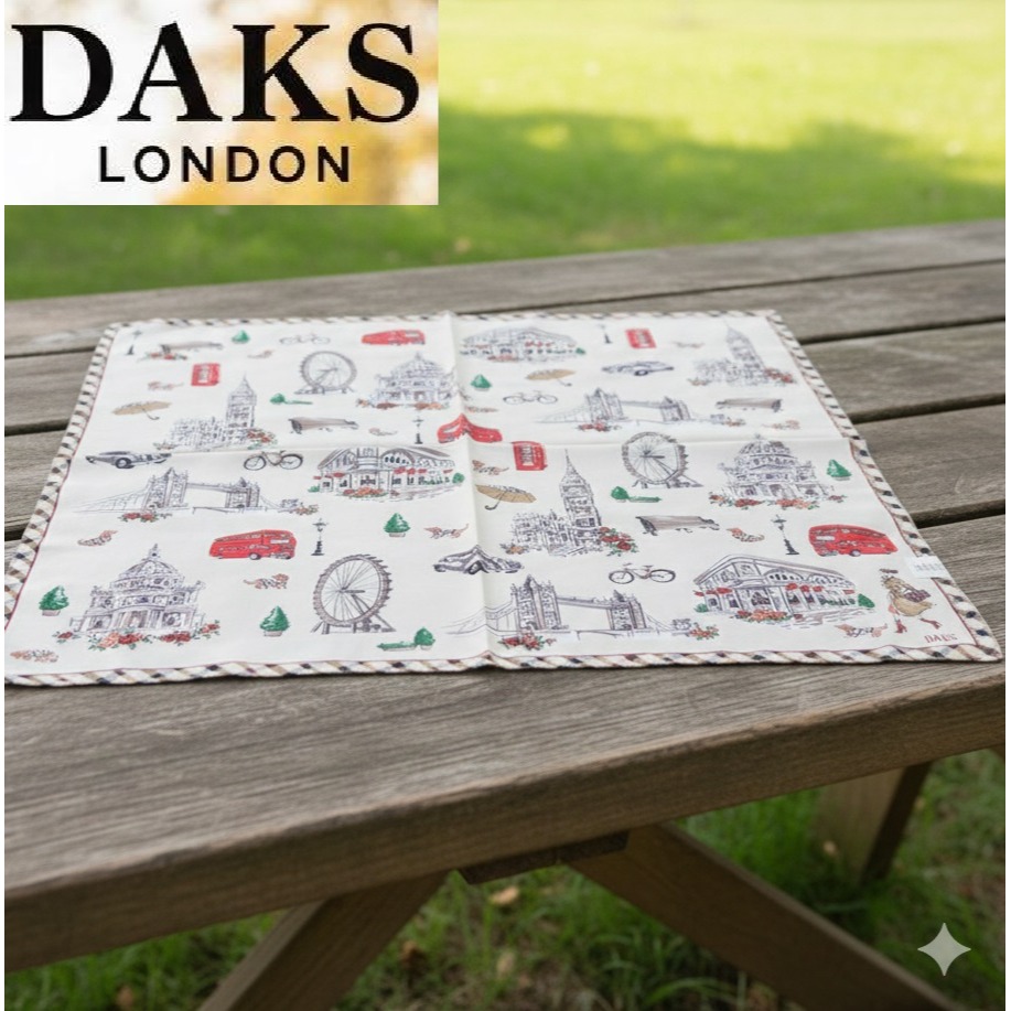 日本 DAKS英倫風格 純棉時尚百搭 流行穿搭領巾首選大帕巾(A.B.C.D.E.F.G)7色-細節圖10