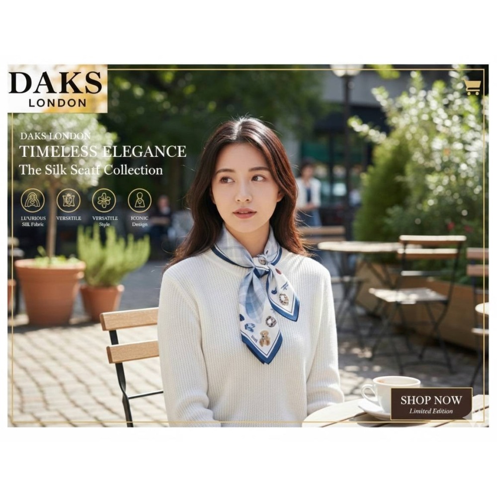 日本 DAKS英倫風格 純棉時尚百搭 流行穿搭領巾首選大帕巾(A.B.C.D.E.F.G)7色-細節圖2