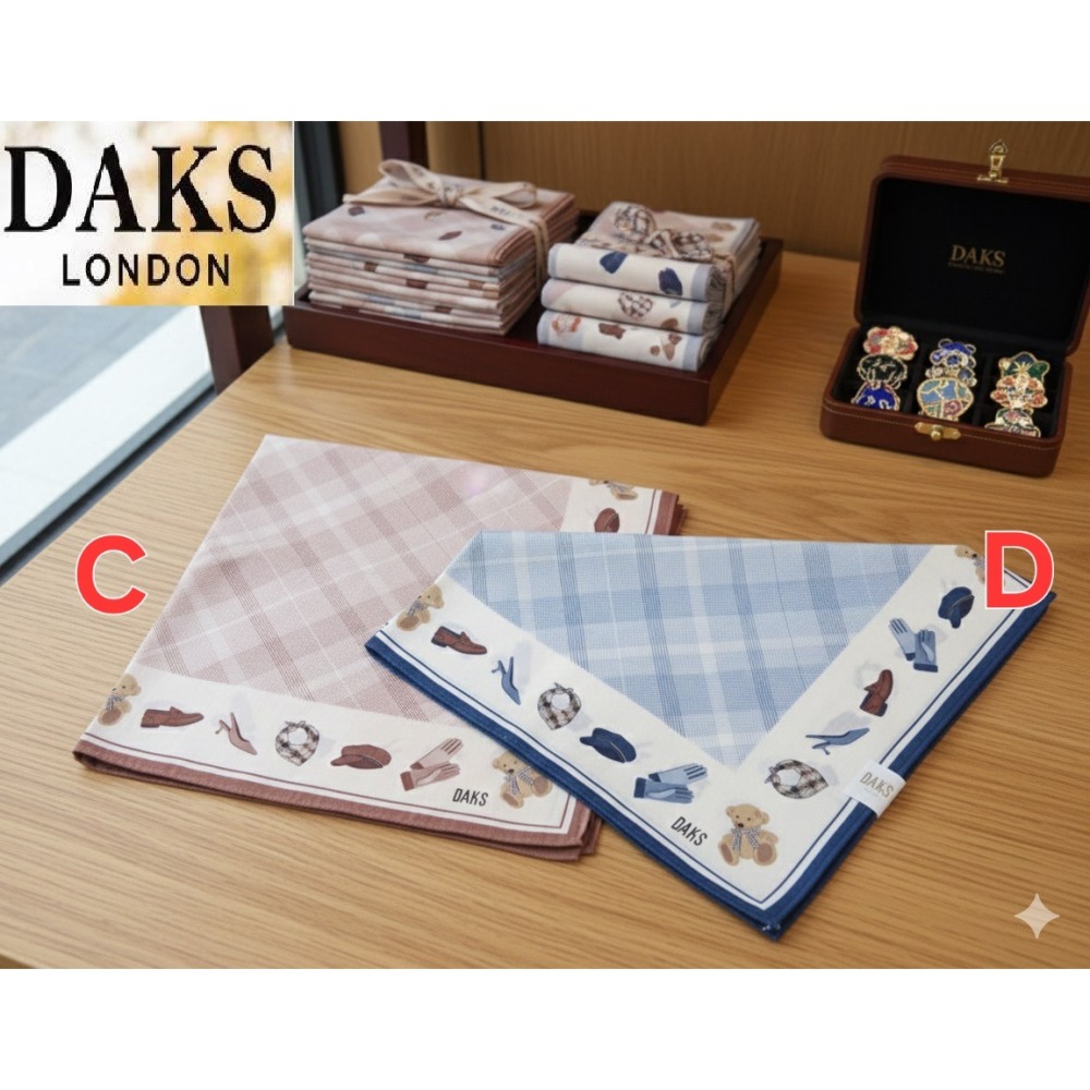 日本 DAKS英倫風格 純棉時尚百搭 流行穿搭領巾首選大帕巾(A.B.C.D.E.F.G)7色-細節圖4