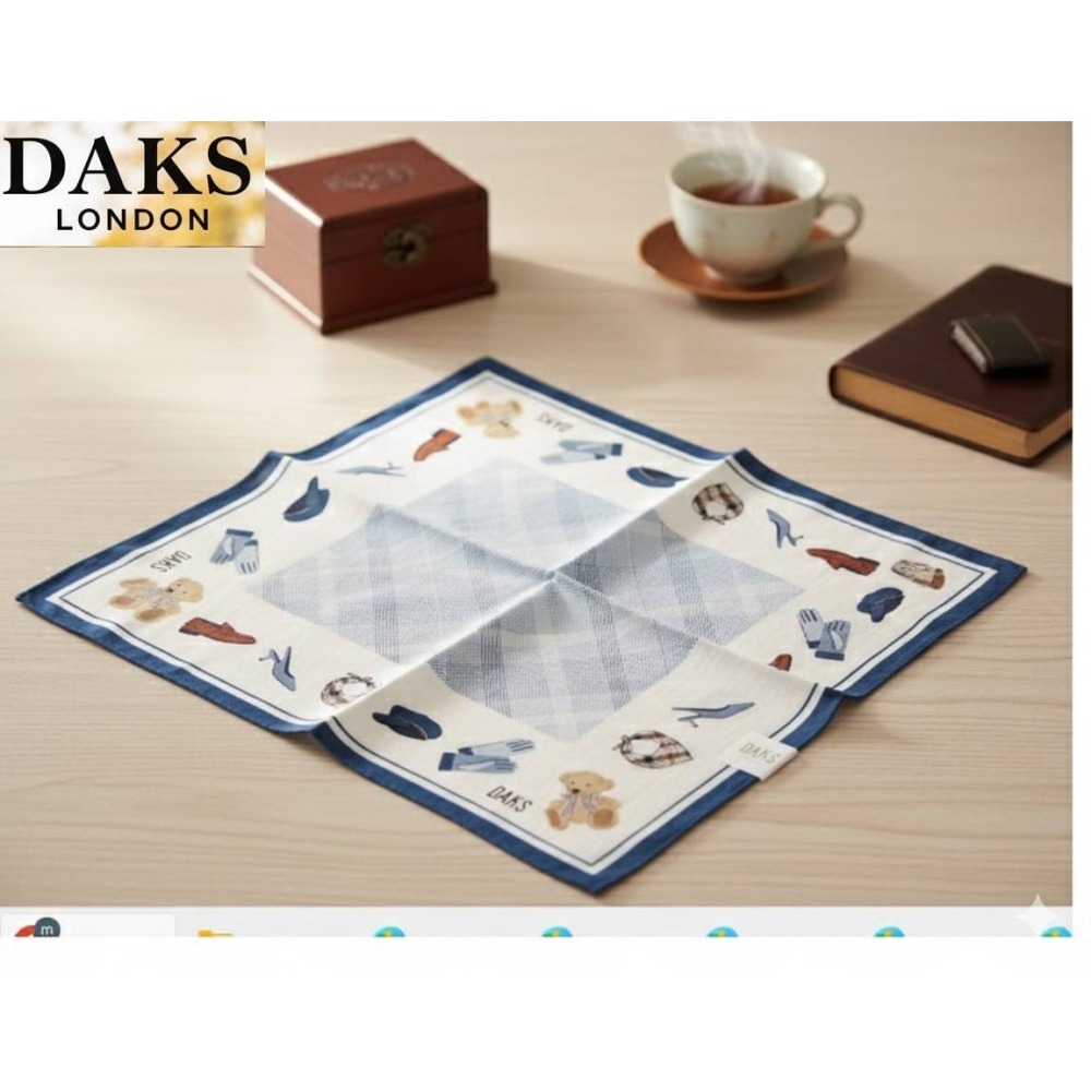 日本 DAKS英倫風格 純棉時尚百搭 流行穿搭領巾首選大帕巾(A.B.C.D.E.F.G)7色-細節圖7