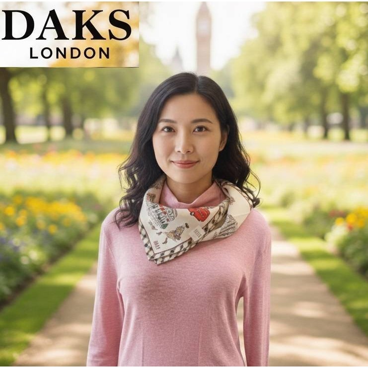 日本 DAKS英倫風格 純棉時尚百搭 流行穿搭領巾首選大帕巾(A.B.C.D.E.F.G)7色-細節圖9