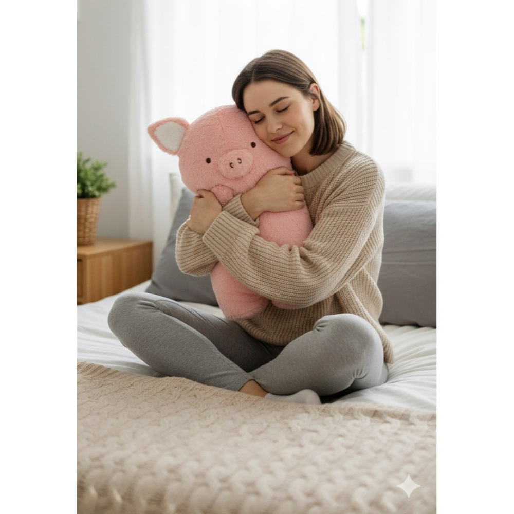 日本 療癒可愛動物造型站姿 靠墊 抱枕(狸貓.小豬.水豚君)三組-細節圖3