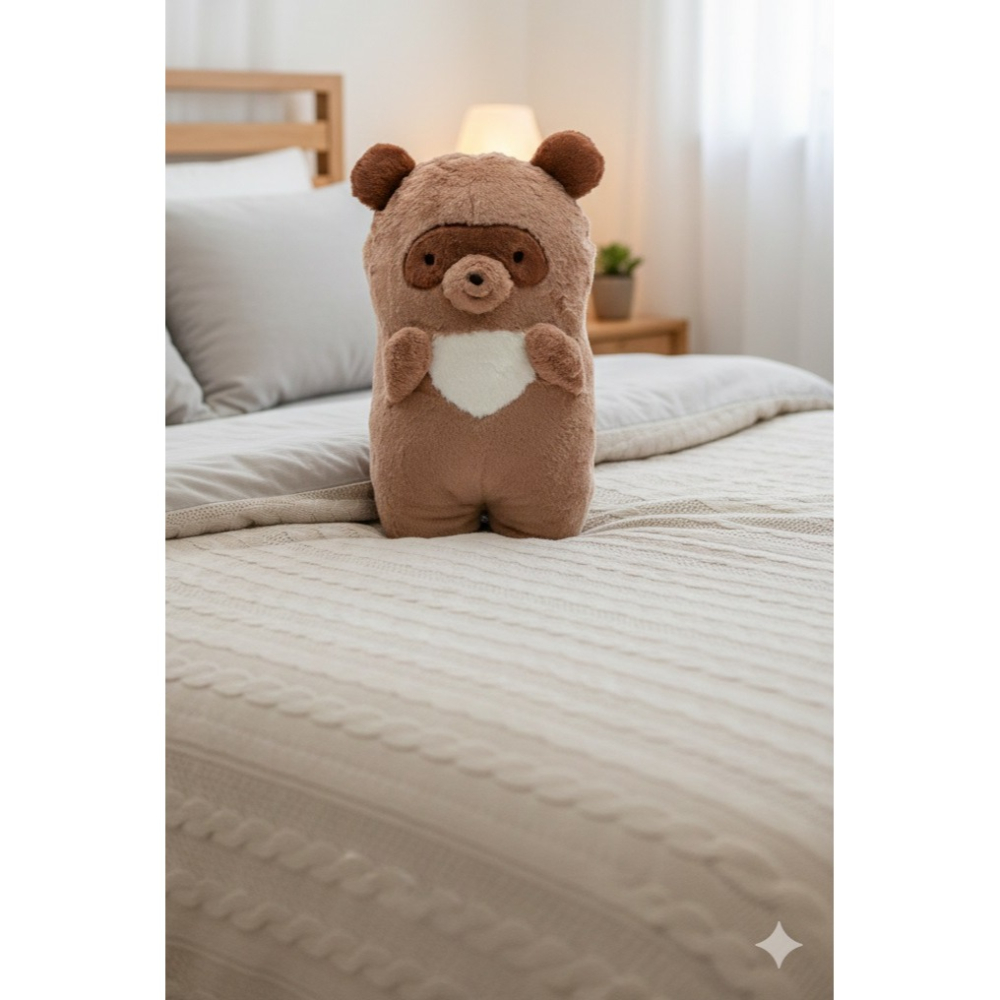 日本 療癒可愛動物造型站姿 靠墊 抱枕(狸貓.小豬.水豚君)三組-細節圖5