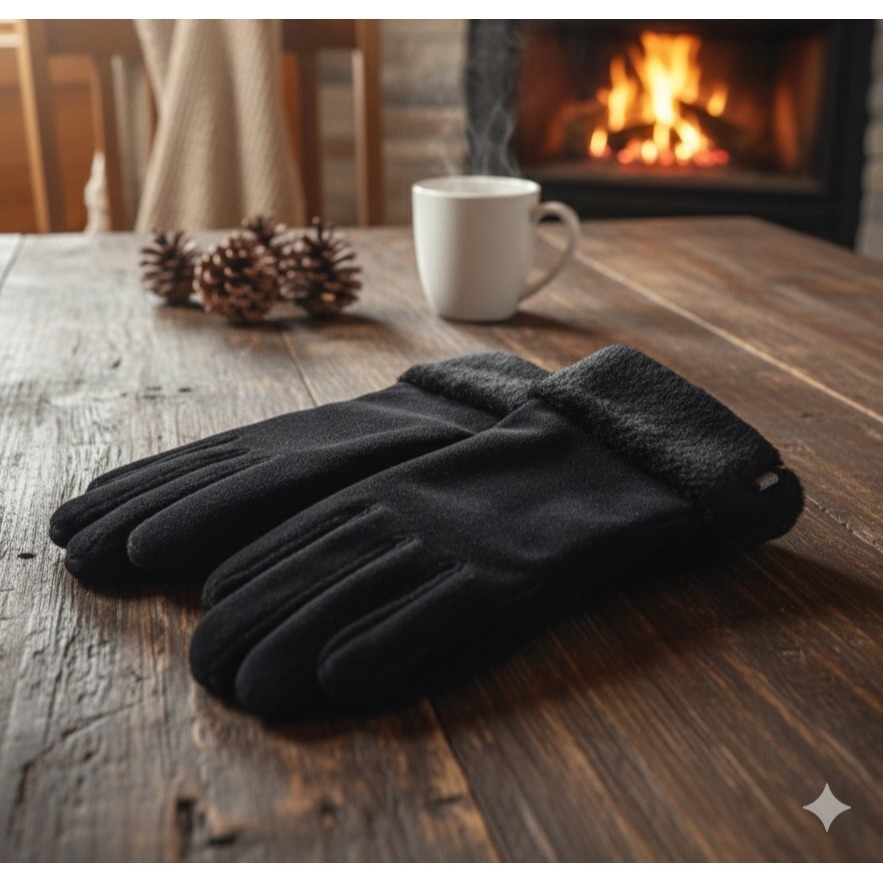 日本製blamc 防風防寒 時尚保暖 輕暖絨布 親膚手套(黑.咖.灰)兩入特價-細節圖9