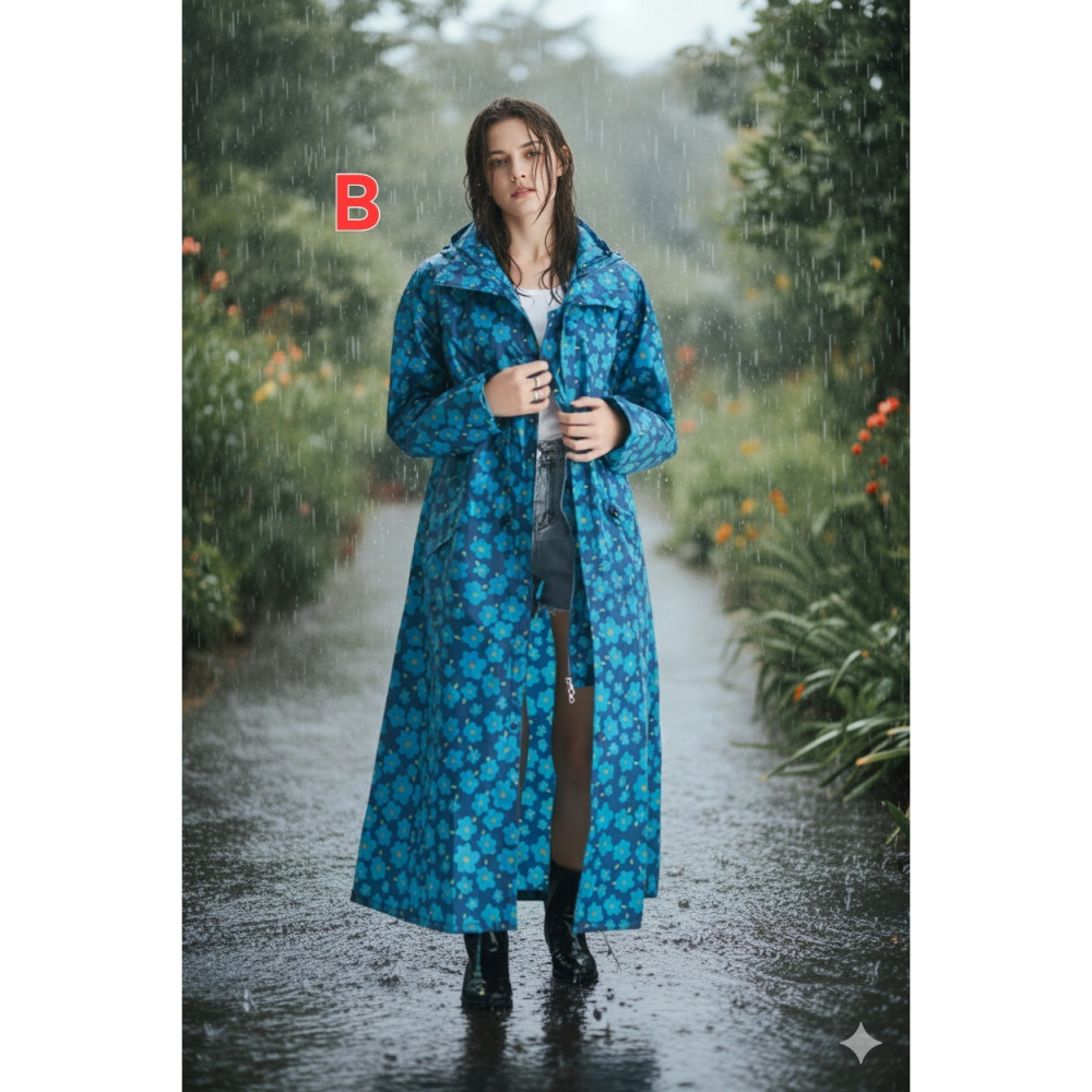 日本 防風、撥水、超透氣 輕量化長版連帽風雨衣(A.B.C.D.)4款-細節圖3