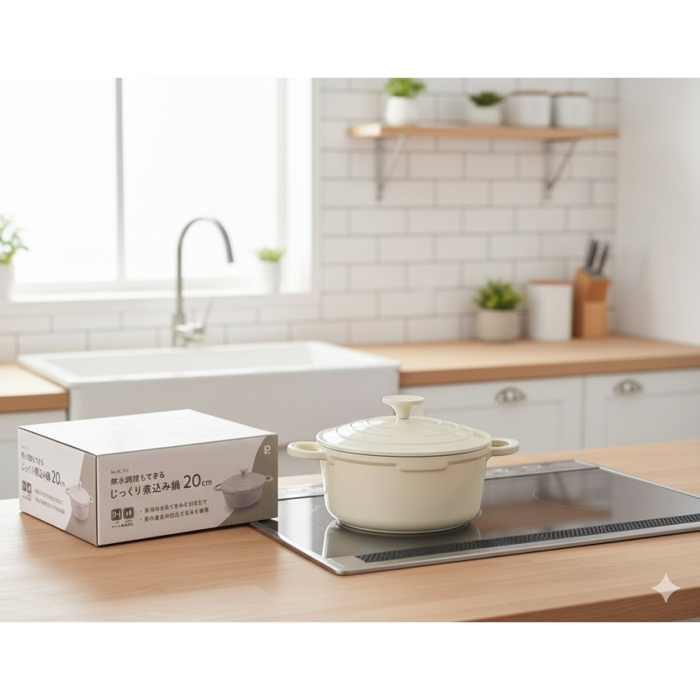 日本 パール（瓦斯.IH通用）無水也能慢燉入味煮燉鍋20cm-細節圖5