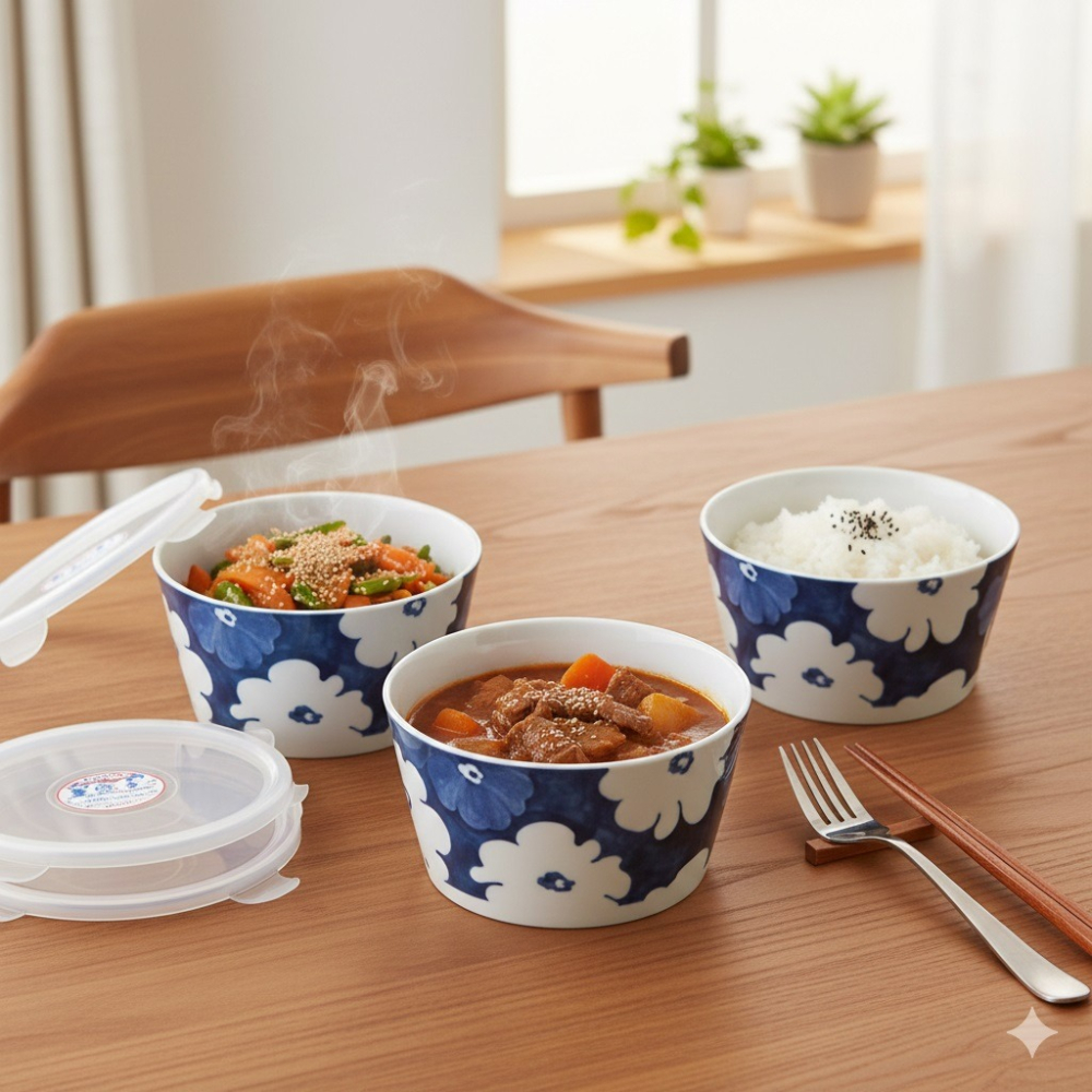日本波佐見燒告別保鮮膜.微波.冷藏.附蓋保鮮陶瓷碗 3 入組(A.B)2種-細節圖9