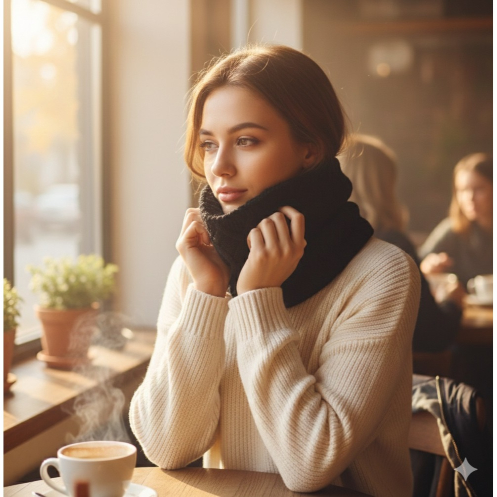 日系NECK親膚 保暖 頸間的溫柔守護經典條紋圍脖(藍.黑.粉)2一組特價-細節圖2