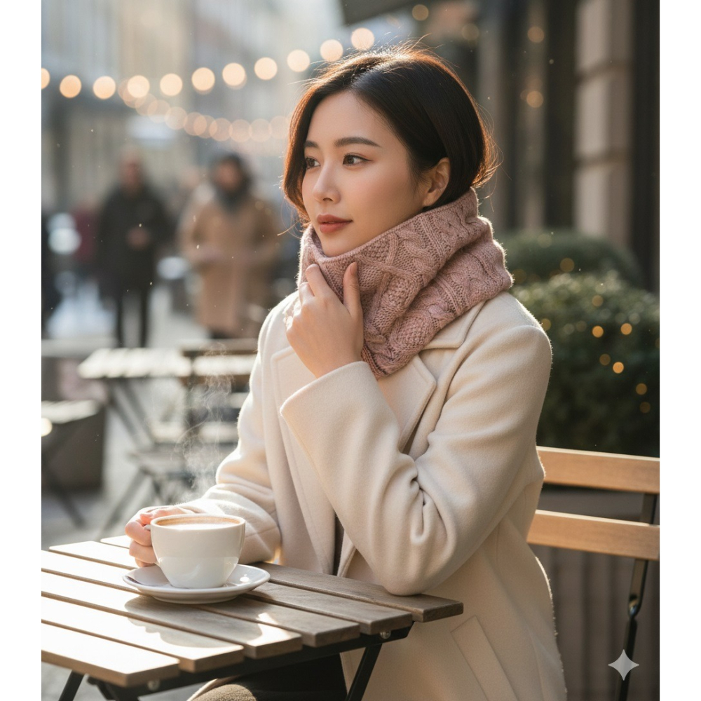 日系NECK親膚 保暖 頸間的溫柔守護經典條紋圍脖(藍.黑.粉)2一組特價-細節圖5