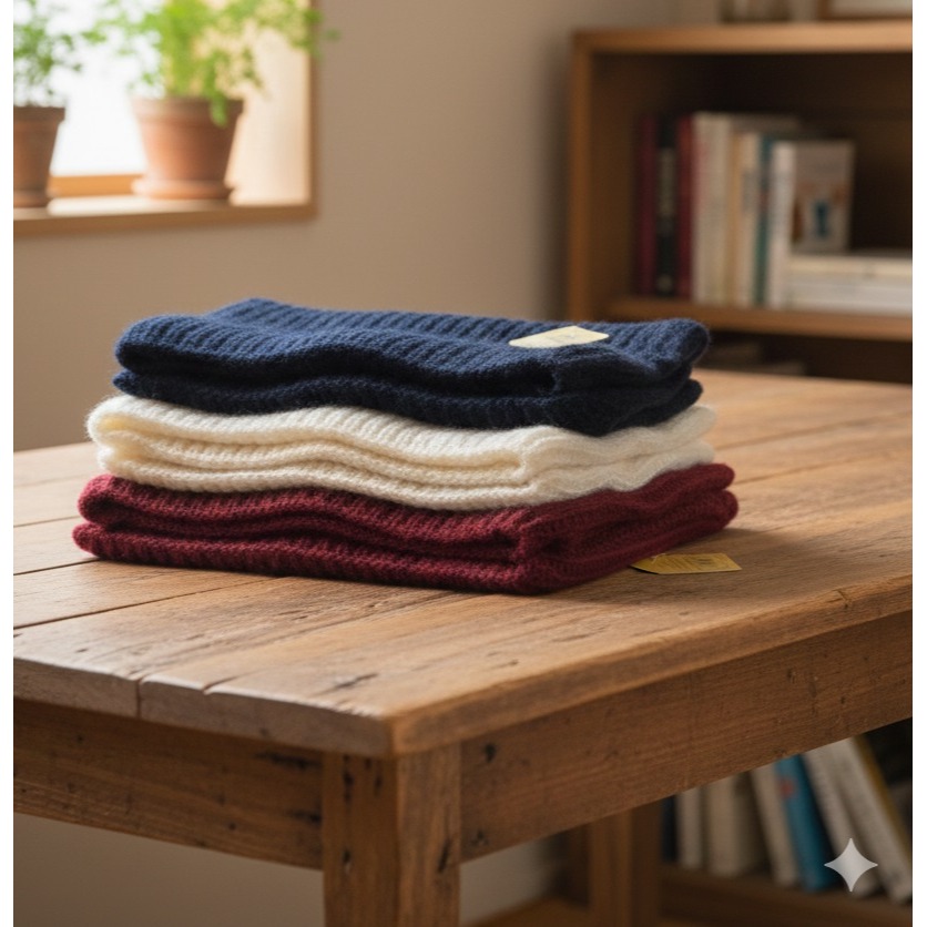 日本WINK親膚 保暖 頸間的溫柔守護針織圍脖(黑.紅.米白)三色-細節圖7