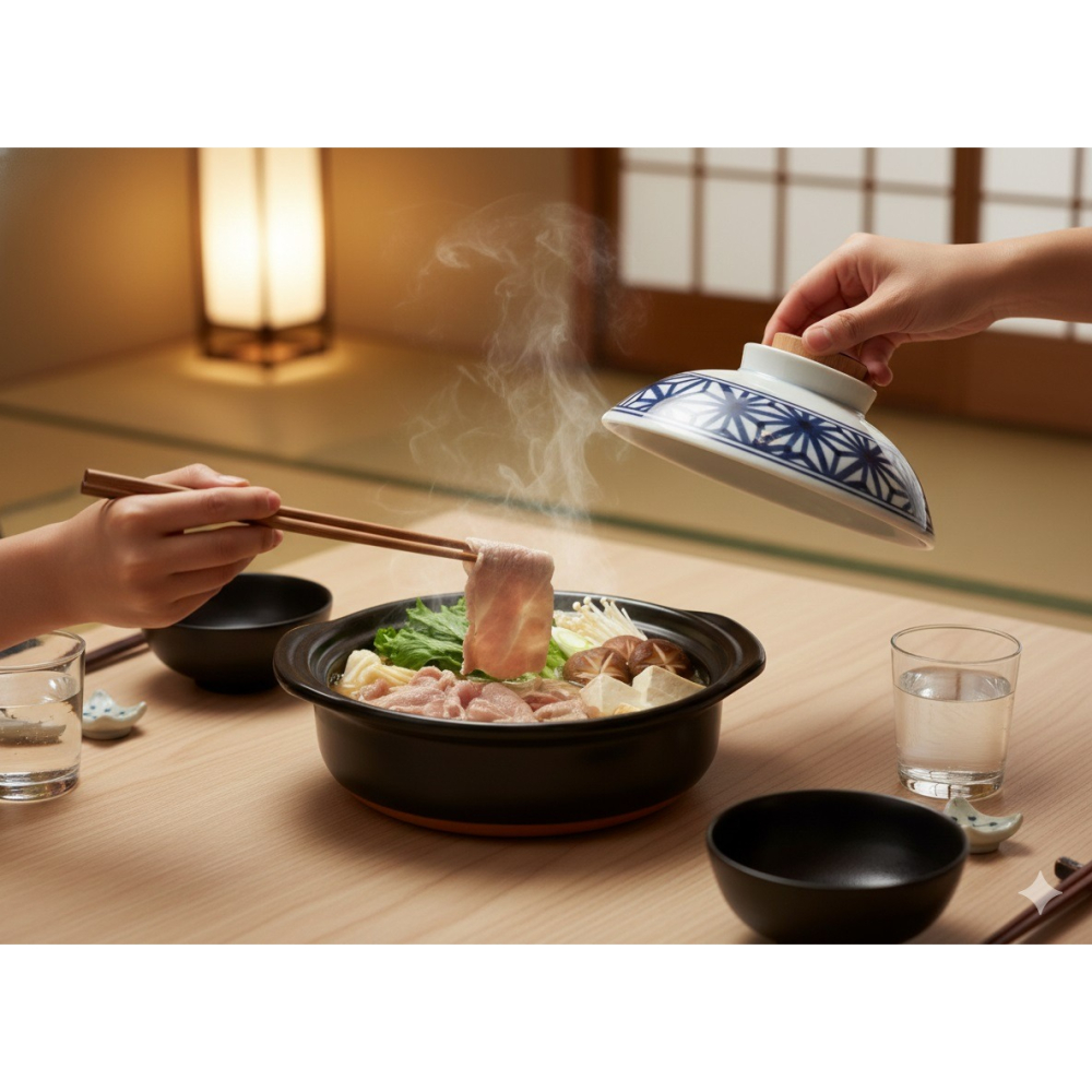 日本美濃燒免開鍋 直火對應 蓋子可當碗深型土鍋(蔦柄.細十草)兩種-細節圖4