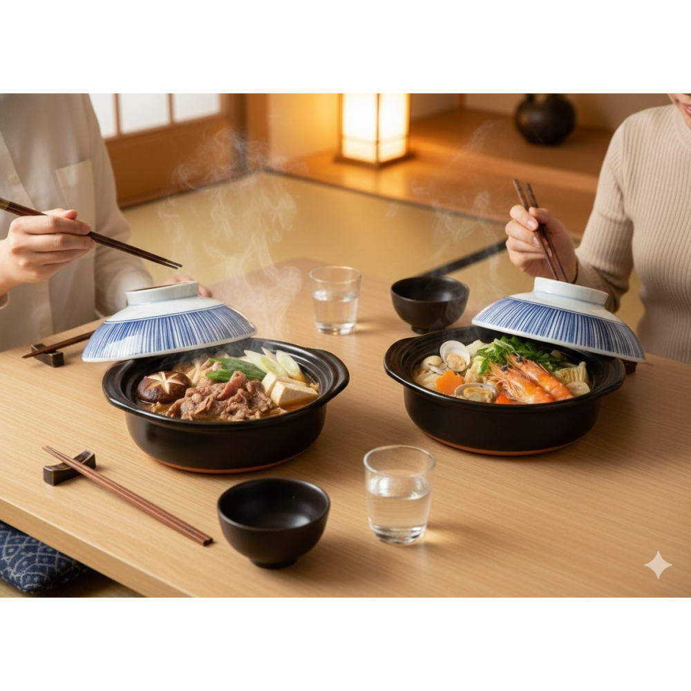 日本美濃燒免開鍋 直火對應 蓋子可當碗深型土鍋(蔦柄.細十草)兩種-細節圖5