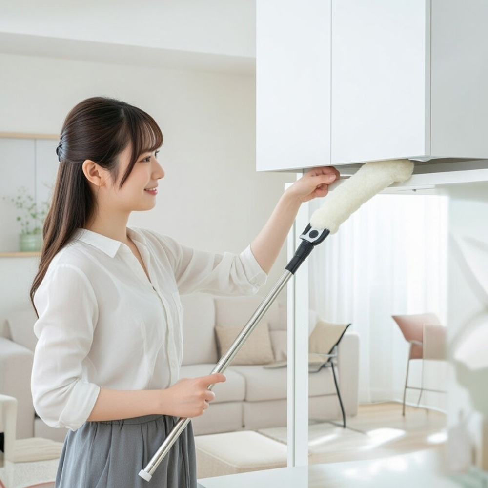 日本エアコン隙縫清潔神器可伸縮長柄除塵刷(附替換刷套）-細節圖8