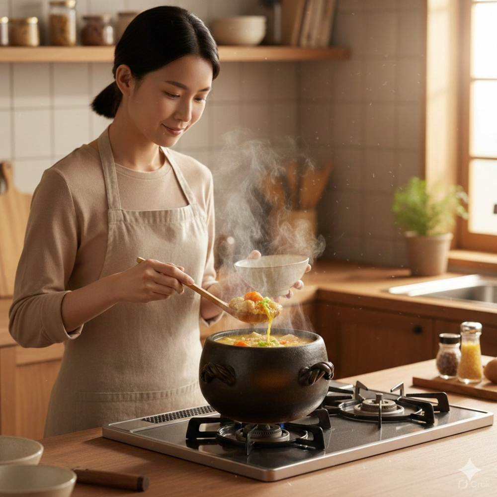 日本 伊賀風 土鍋萬古燒 直火可用達摩造型5合黑吹飯鍋-細節圖6