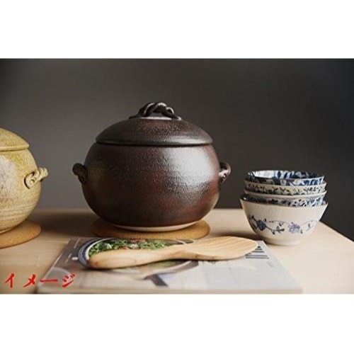 日本 伊賀風 土鍋萬古燒 直火可用達摩造型5合黑吹飯鍋-細節圖9