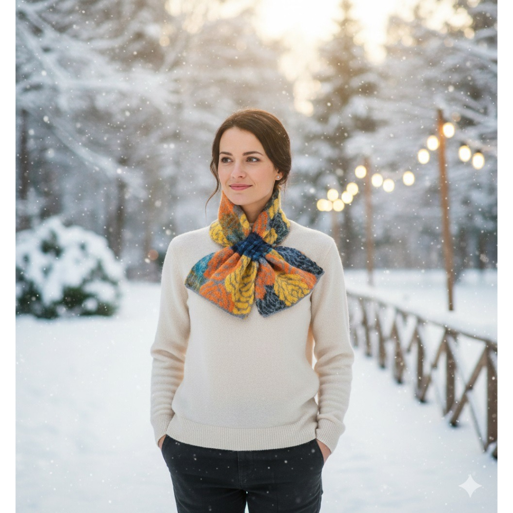 日本Etoile 刺繡花柄 保暖 頸間的溫柔守護經典圍巾 圍脖(A.B.C)三色-細節圖2