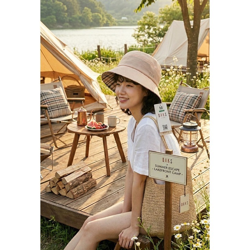 日本 DAKS英倫優雅 無懼烈日春夏輕盈抗 UV 遮陽 休閒帽(粉紫.藍.米)三色-細節圖5