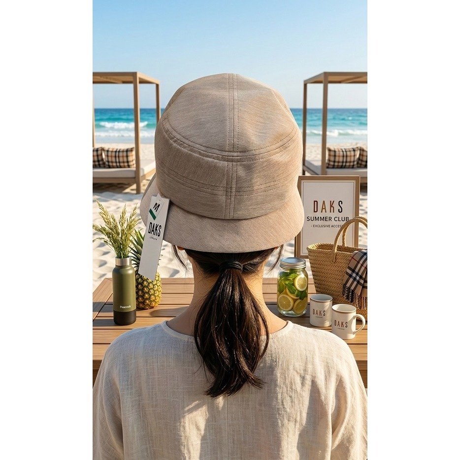 日本 DAKS英倫優雅 無懼烈日春夏輕盈抗 UV 遮陽 休閒帽(粉紫.藍.米)三色-細節圖6