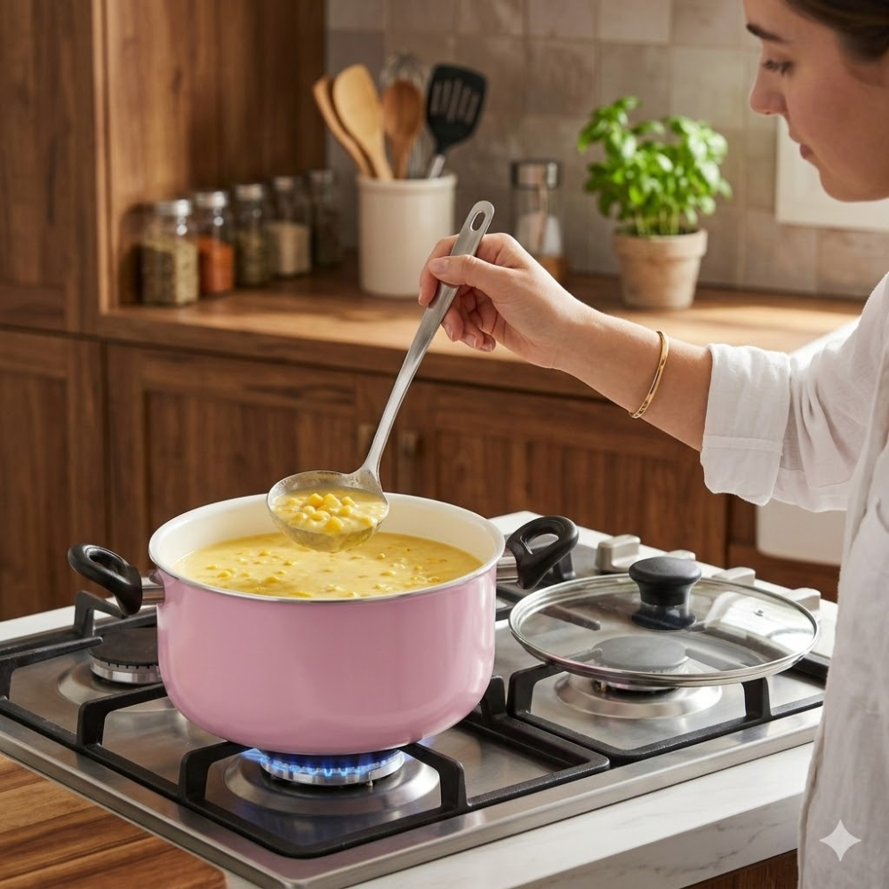 日本京瓷  高密陶瓷加工 導熱迅速 持久不沾 雙耳鍋-細節圖2