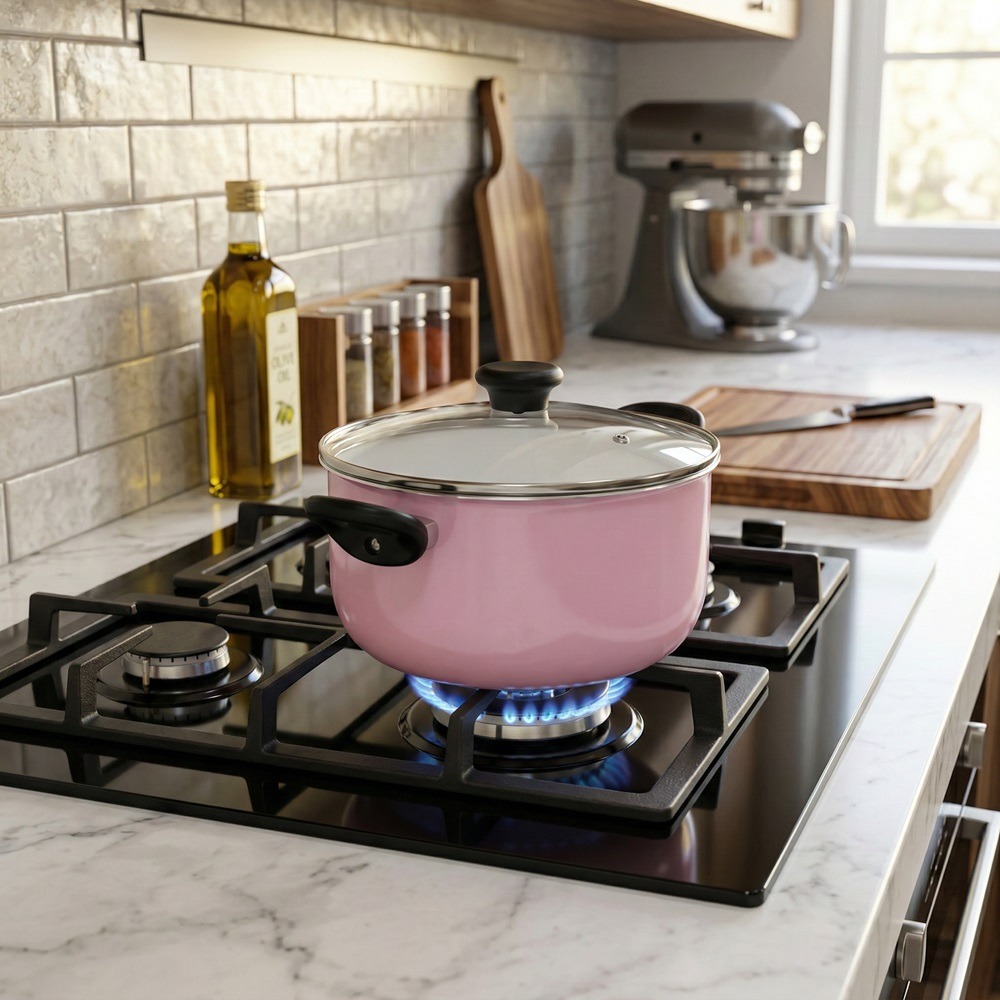 日本京瓷  高密陶瓷加工 導熱迅速 持久不沾 雙耳鍋-細節圖6