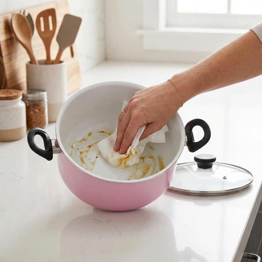 日本京瓷  高密陶瓷加工 導熱迅速 持久不沾 雙耳鍋-細節圖7