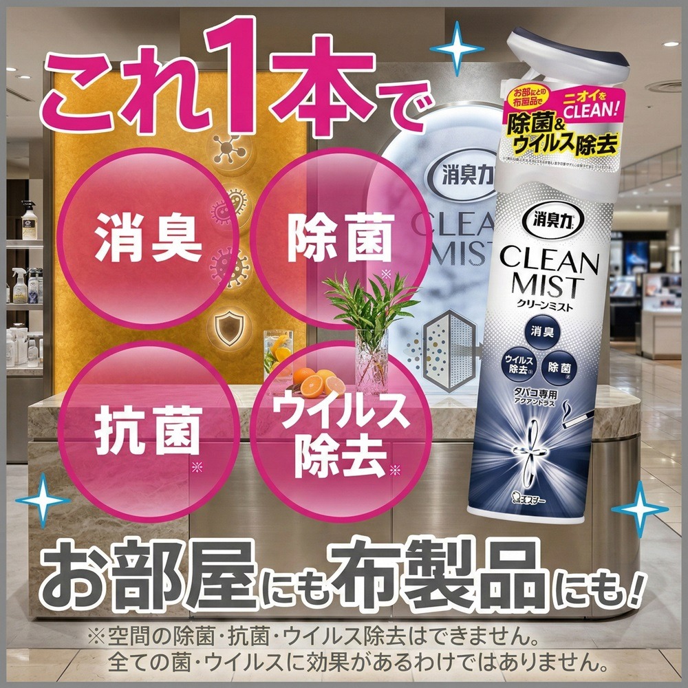 日本雞仔牌 專門針對菸味 研發的強效 消臭除菌噴霧【2 瓶超值組】-細節圖2
