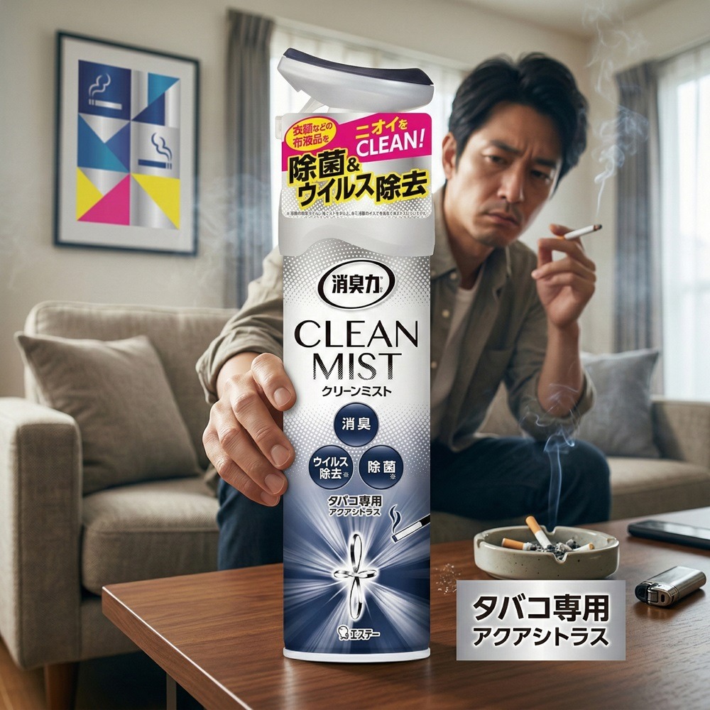 日本雞仔牌 專門針對菸味 研發的強效 消臭除菌噴霧【2 瓶超值組】-細節圖6