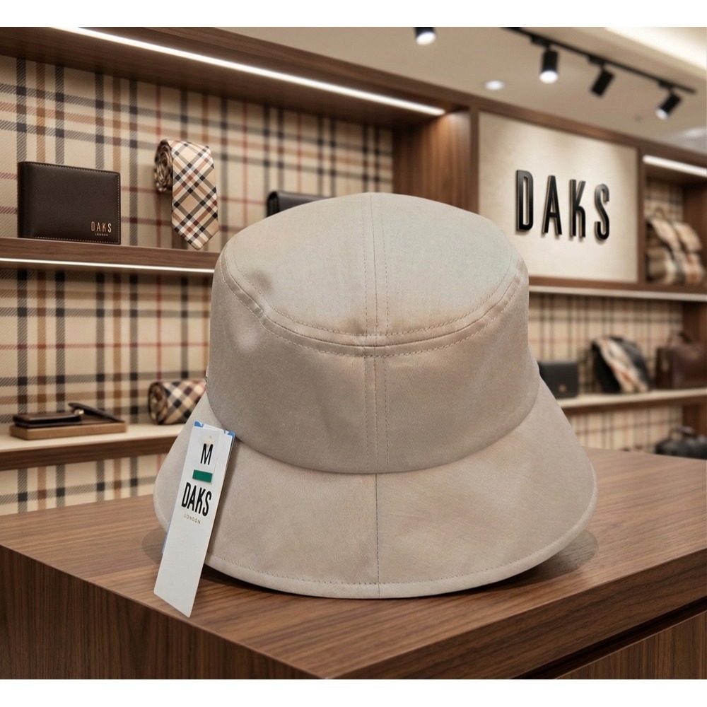 日本 DAKS皇室級優雅可調式帽圍設計春夏抗UV寬帽簷遮陽帽(黑米)兩色-細節圖6