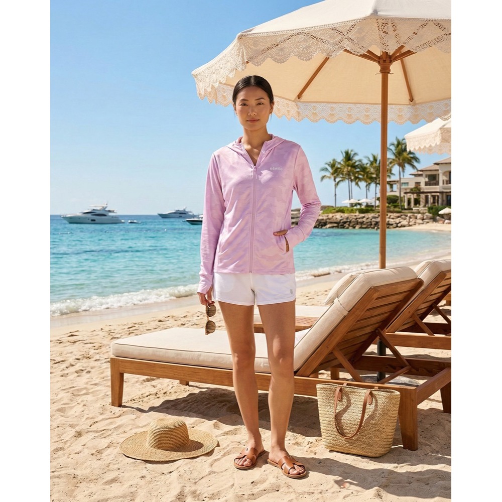 日本K-SWISS 專業機能 夢幻渲染抗UV吸濕排汗防曬外套(水藍.綠.粉)三色-細節圖7