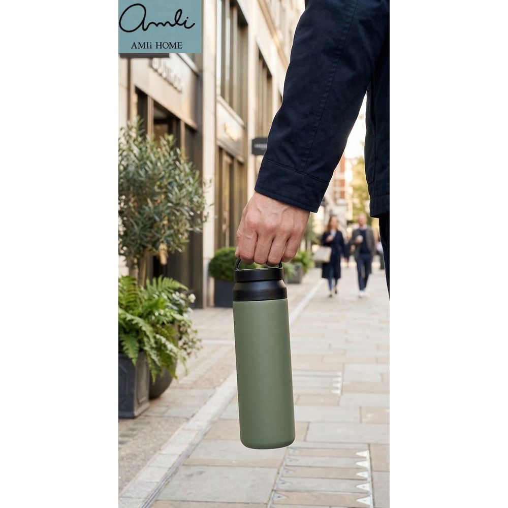 日本 AMIi HOME 陶瓷真空加工 抗酸鹼、耐鹽分 手提保溫瓶-細節圖3