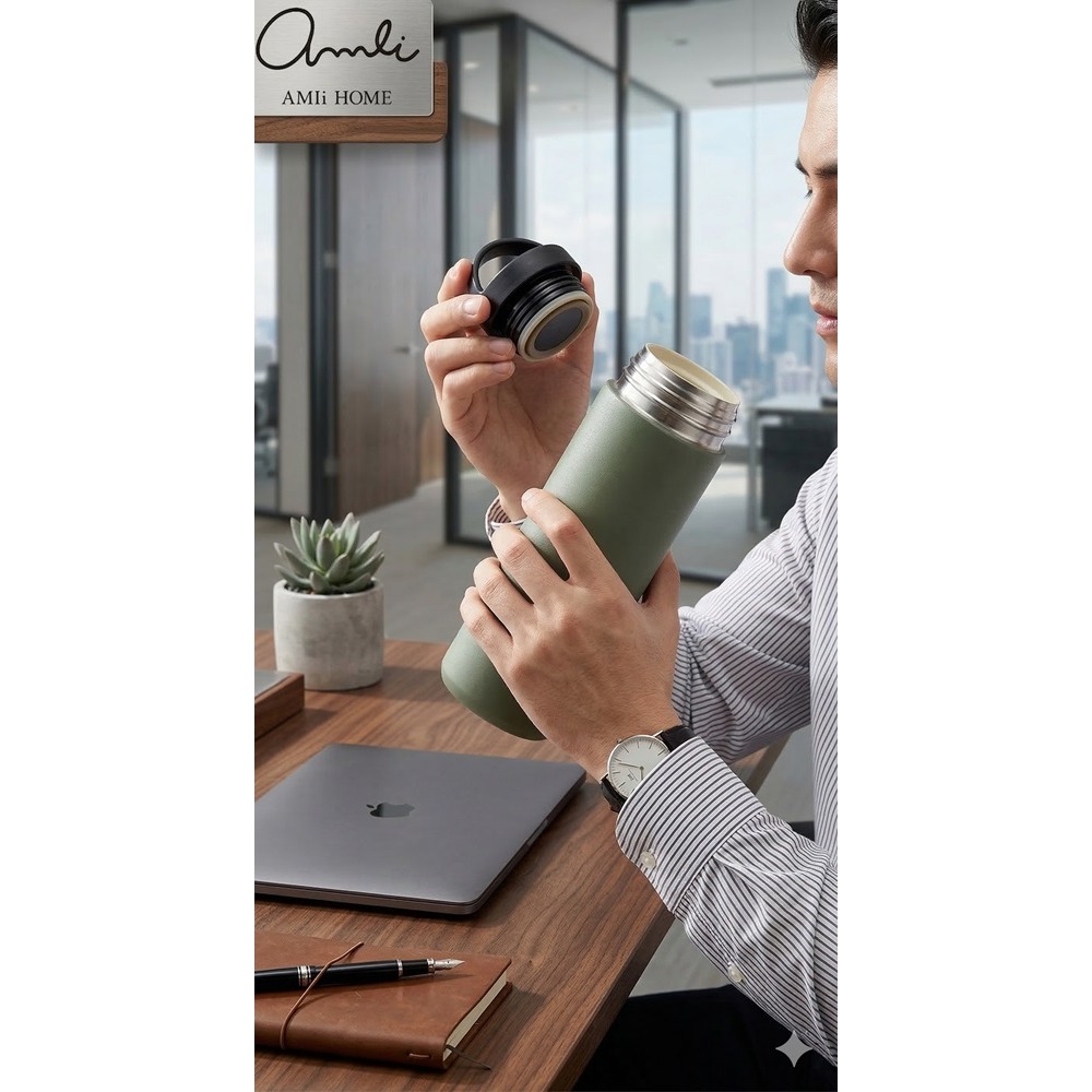 日本 AMIi HOME 陶瓷真空加工 抗酸鹼、耐鹽分 手提保溫瓶-細節圖4